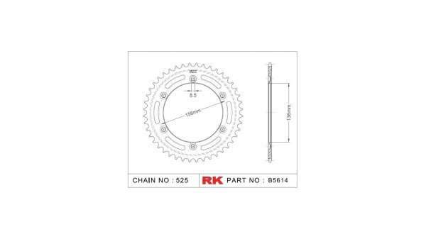 RK Kettenrad "5614" 525, Stahl, silber 41 Zähne