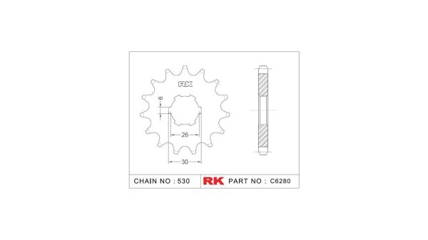 RK Antriebsritzel "6280" 530, Stahl 17 Zähne