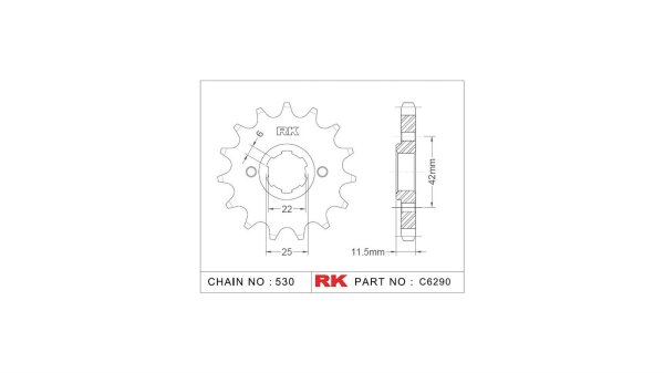 RK Antriebsritzel "6290" 530, Stahl 15 Zähne