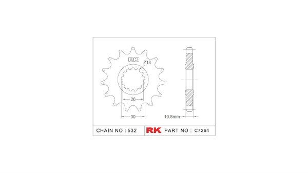 RK Antriebsritzel "7264" 532, Stahl 17 Zähne