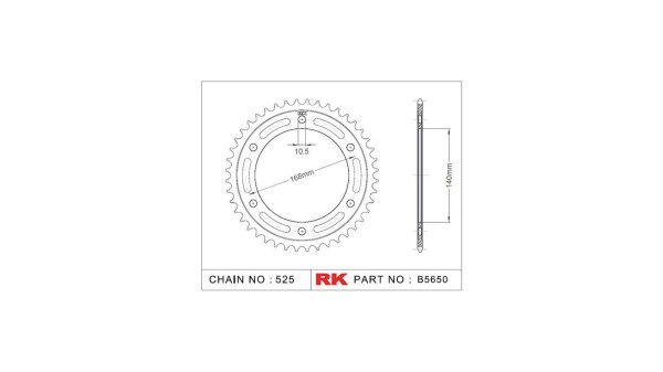 RK Kettenrad "5650" 525, Stahl, silber 42 Zähne