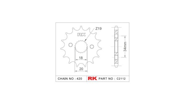 RK Antriebsritzel "2112" 420, Stahl 15 Zähne