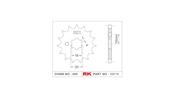 RK Antriebsritzel "2113" 420, Stahl 13 Zähne