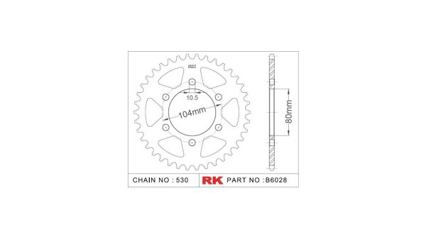 RK Kettenrad "6028" 530, Stahl, silber 42 Zähne