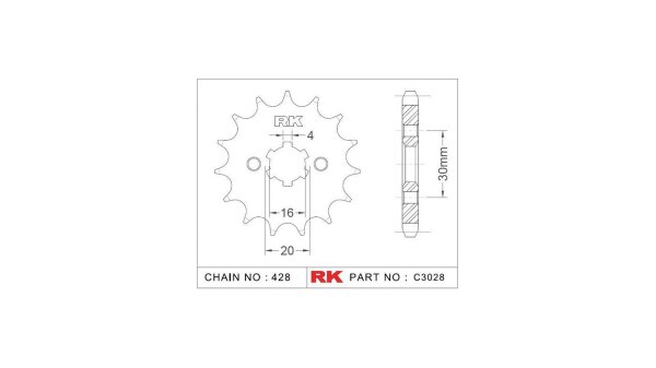 RK Antriebsritzel "3028" 428, Stahl 15 Zähne