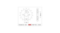 RK Antriebsritzel "3028" 428, Stahl 16 Zähne