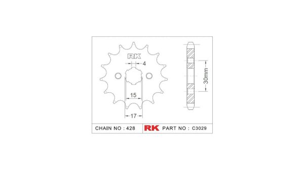 RK Antriebsritzel "3029" 428, Stahl 14 Zähne