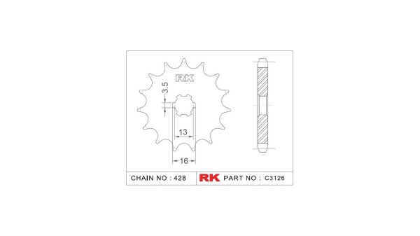 RK Antriebsritzel "3126" 428, Stahl 14 Zähne