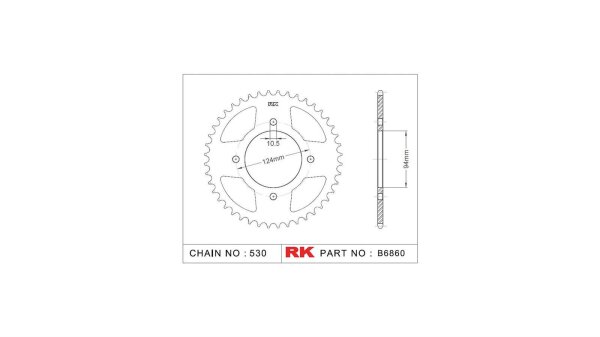 RK Kettenrad "6860" 530, Stahl, silber 37 Zähne