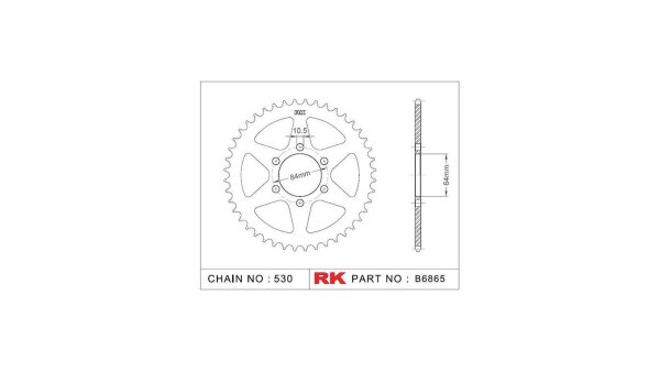 RK Kettenrad "6865" 530, Stahl, silber 42 Zähne