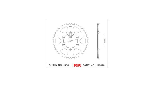 RK Kettenrad "6870" 530, Stahl, silber 33 Zähne