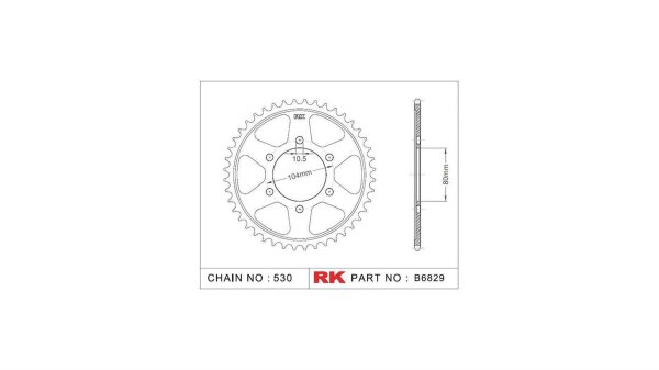 RK Kettenrad "6829" 530, Stahl, schwarz 41 Zähne