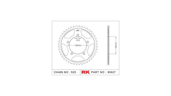 RK Kettenrad "5627" 525, Stahl, silber 40 Zähne