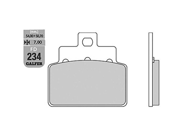 GALFER Bremsbelag "FD234" Satz G1050, Organisch Scooter