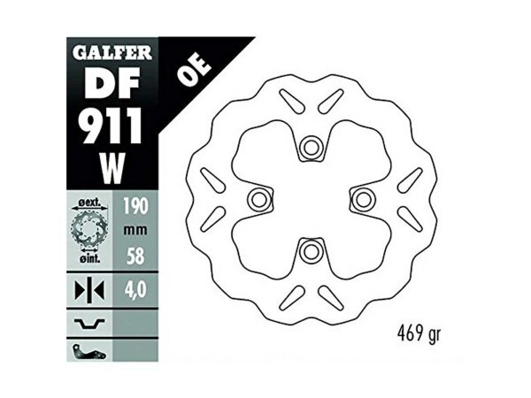 GALFER Wave Bremsscheibe "DF911" Typ W - starr