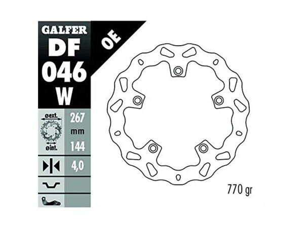 GALFER Wave Bremsscheibe "DF046" Typ W - starr, mit ABE