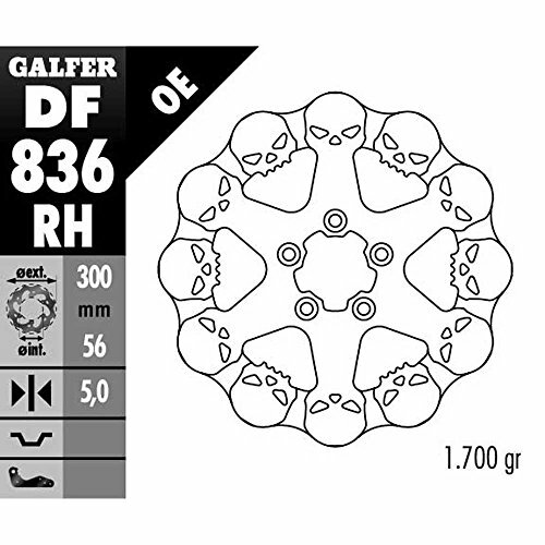 GALFER Bremsscheibe "DF836" Typ RH - Skull, starr, mit ABE