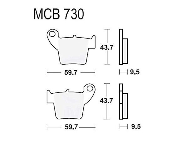 TRW Bremsbelag "MCB 730" Satz Typ EC Organisch mit ABE