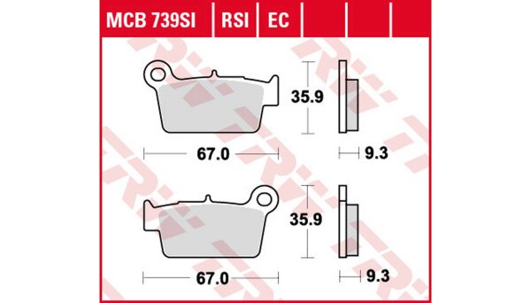 TRW Bremsbelag "MCB 739" Satz Typ EC Organisch mit ABE