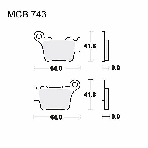 TRW Bremsbelag "MCB 743" Satz Typ EC Organisch mit ABE