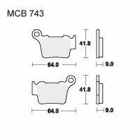 TRW Bremsbelag "MCB 743" Satz Typ EC Organisch...