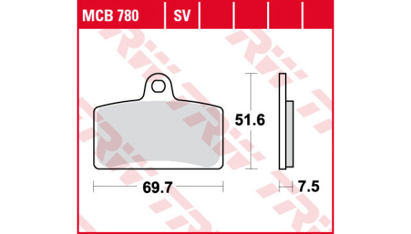 TRW Bremsbelag "MCB 780" Satz Typ Organisch Standard mit ABE