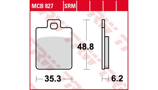 TRW Bremsbelag "MCB 827" Satz Typ Organisch Standard mit ABE