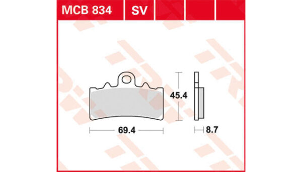 TRW Bremsbelag "MCB 834" Satz Typ SV Sinterm