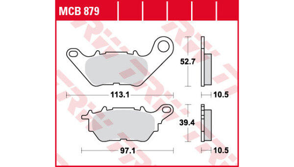 TRW Bremsbelag "MCB 879" Satz Typ Organisch Standard mit ABE