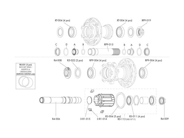 FULCRUM Ersatz Für Laufrad Racing Quattr Option Kit HH12 mm