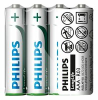 PHILIPS Batterie "Longlife" Zink-Kohle B Micro...