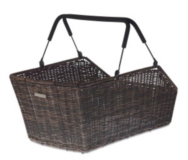 hinterradkorb basil cento rattan m-syst. 49x32x22cm, braun, engmaschig, abnehmbar