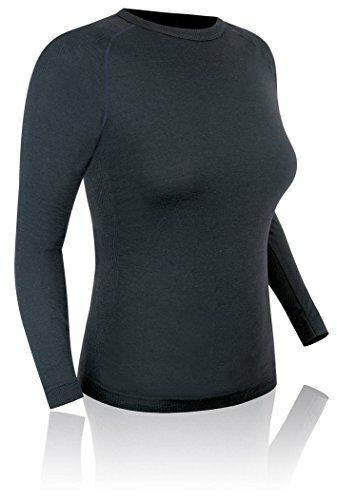 Longshirt F Damen Merino schwarz. Gr.XL (46-48)