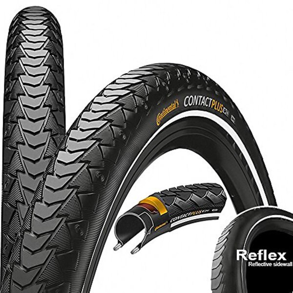 reifen conti contact plus reflex 28x1.75" 47-622 schwarz reflex          