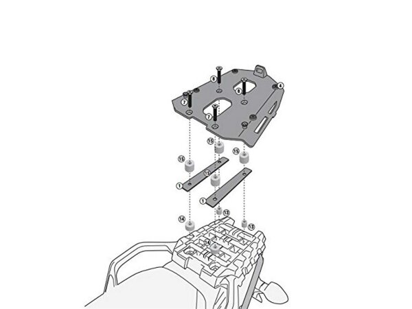 KAPPA Topcaseträger "Monokey" Aus Alumin silber