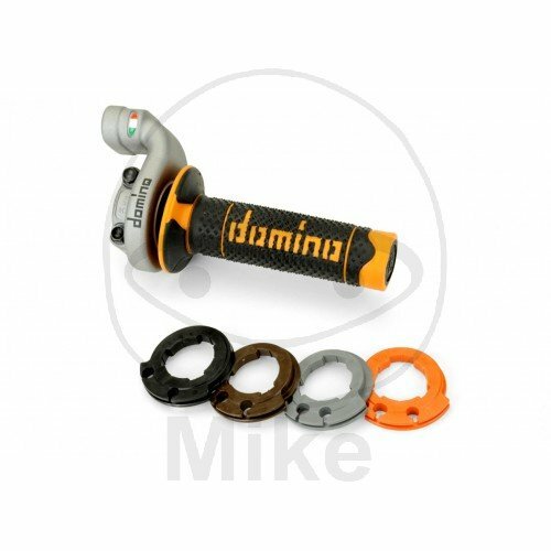 DOMINO Gasgriffarmatur "KRK Evo" Offroad grau, mit Griffgummi