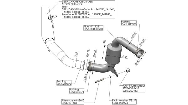 LEOVINCE Ersatzrohr Für Kat, Original Ka 8086, Racing