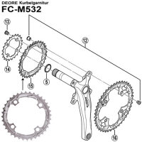 SHIMANO Kettenblatt "FC-M532" 4-Arm, für...