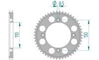 AFAM Kettenrad "11111" 428, Aluminium 55...