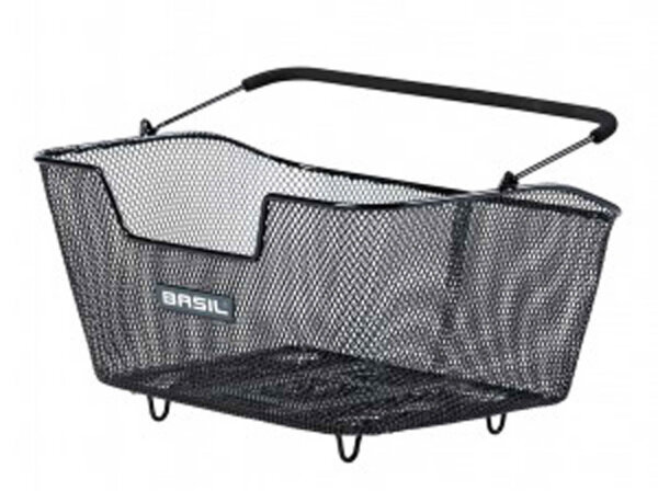 hinterradkorb basil m multi-system 30x43x23 cm, schwarz, engmaschig