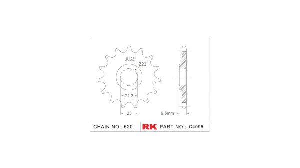 RK Antriebsritzel "4095", 520, Stahl, 15 Zähne