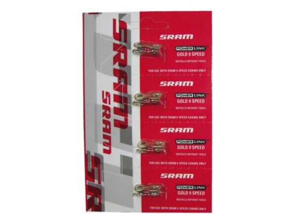 kettenverschlussglied set mit 4 stück sram power link 9-fach gold