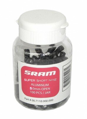 endkappen f. schaltaußenh. sram 100 stk. 4 mm innen, schwarz, super-short nose