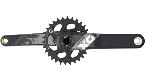 SRAM Kettenradgarnitur "X01 Eagle" 1-fac 30 Zähne, Fatbike 4", 175 mm Kurbellänge, Kettenlinie 66,5 mm, schwarz