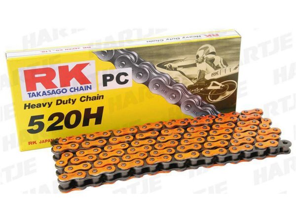 RK Kette "520H" 5/8 x 1/4, Standard, Zug 118 Glieder, orange