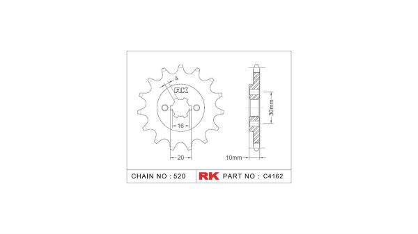 RK Antriebsritzel "4162" 520, Stahl 14 Zähne