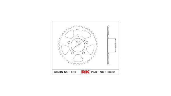 RK Kettenrad "8064" 630, Stahl, silber 35 Zähne