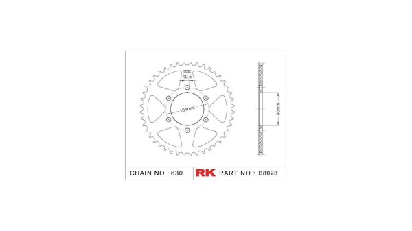 RK Kettenrad "8028" 630, Stahl 35 Zähne