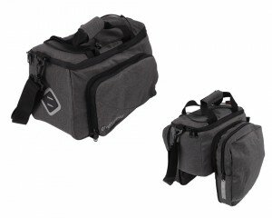 system fahrradtasche atranvelo zap 33x20x16cm, grau, inkl. avs adapter