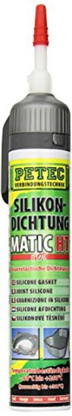 PETEC Dichtmasse Hochtemperatur Silikond "Matic", rot, temperaturbeständig von -50 bis +260 °C, kurzfristig bis +300 °C 200 ml Automatikdose